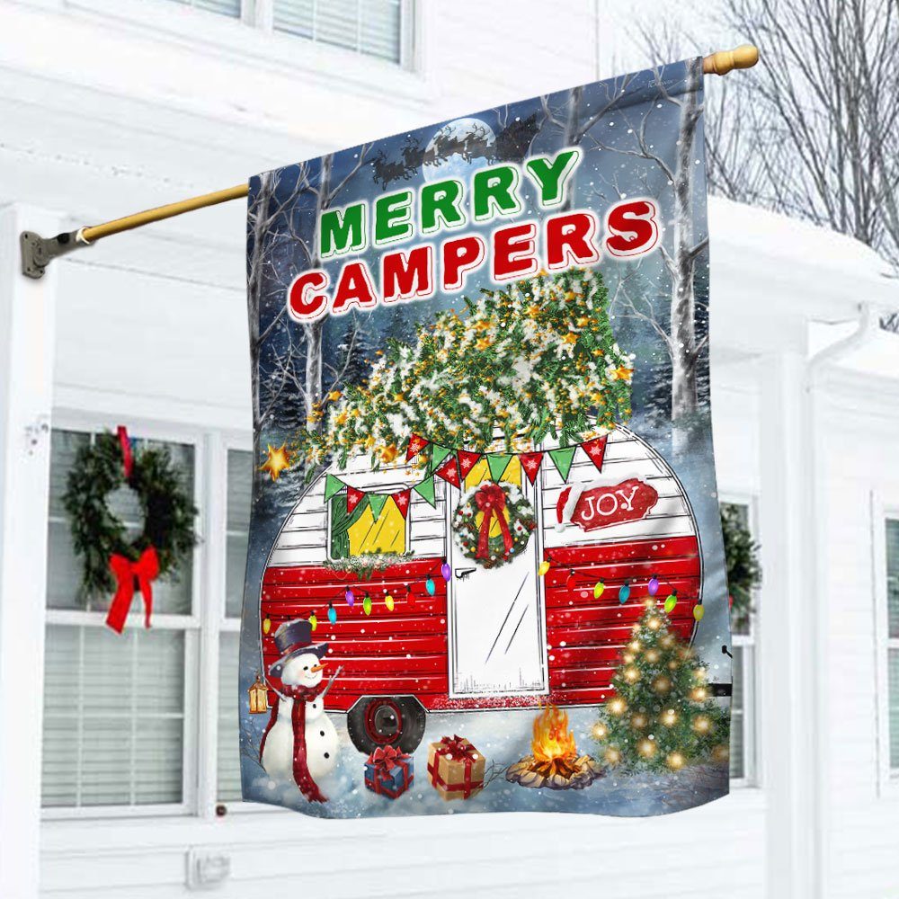 Merry Campers Christmas Camping Flag TQN575F