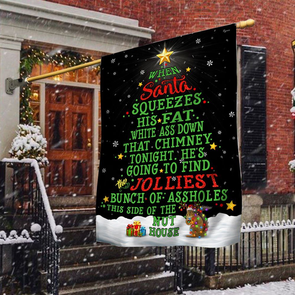 Merry Chirtsmas Nut House Flag LNT696F