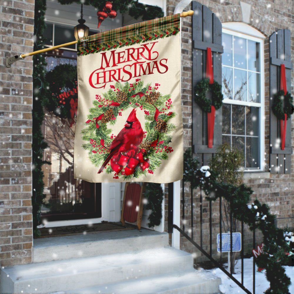 Merry Christmas Cardinal Flag