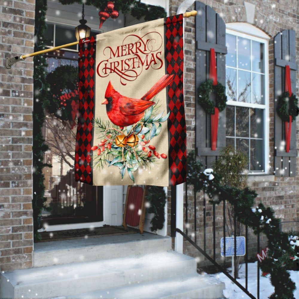 Merry Christmas Cardinal Flag
