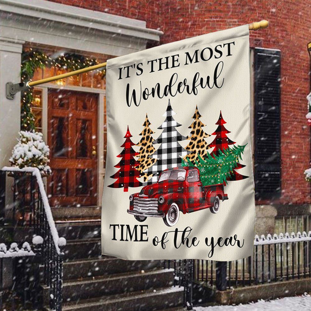 Merry Christmas Flag It's The Most Wonderful Time Of The Year LNT665F