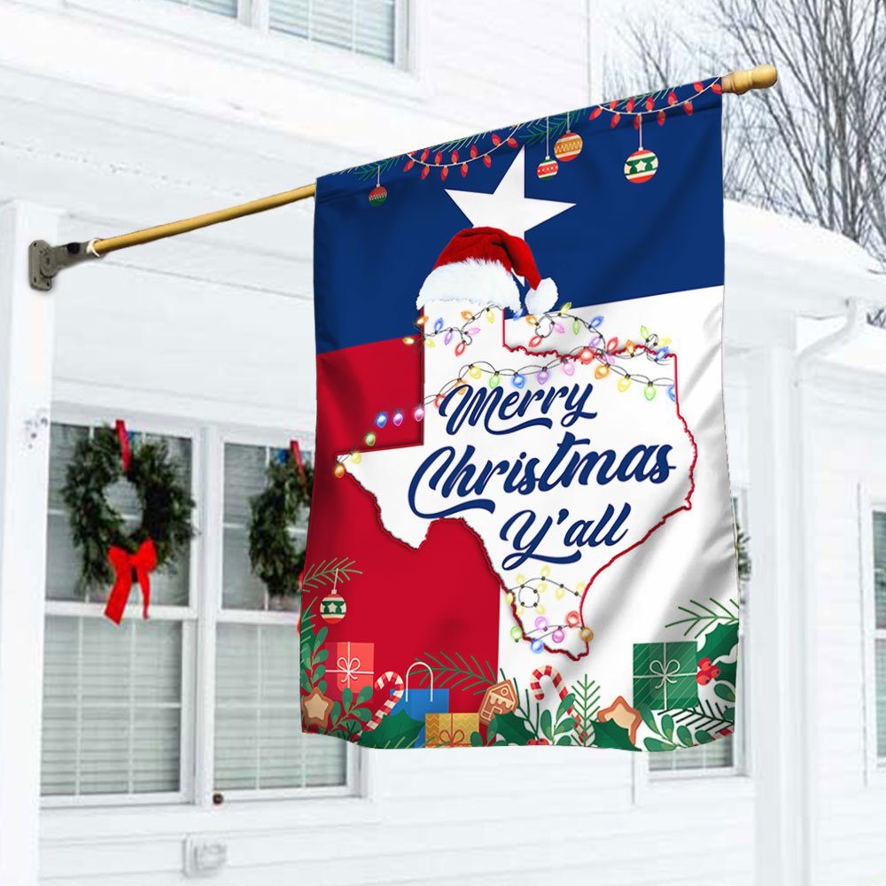 Merry Christmas Y'all Texas Flag BNN675Fv