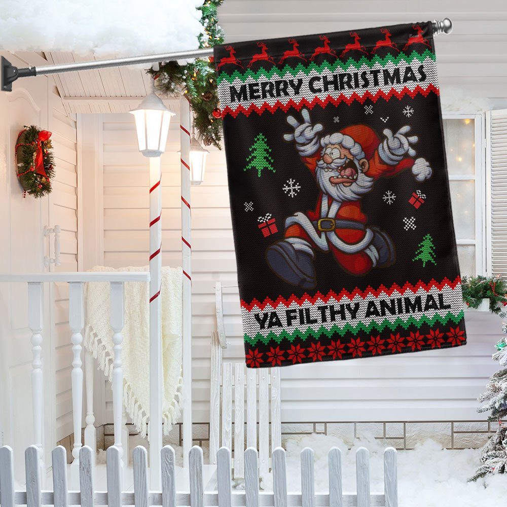 Merry Christmas Ya Filthy Animal Flag LNT697F