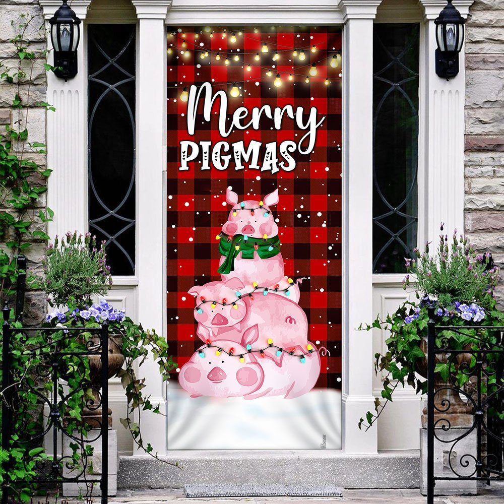 Merry Pigmas. Three Pig Christmas Cattle Door Cover