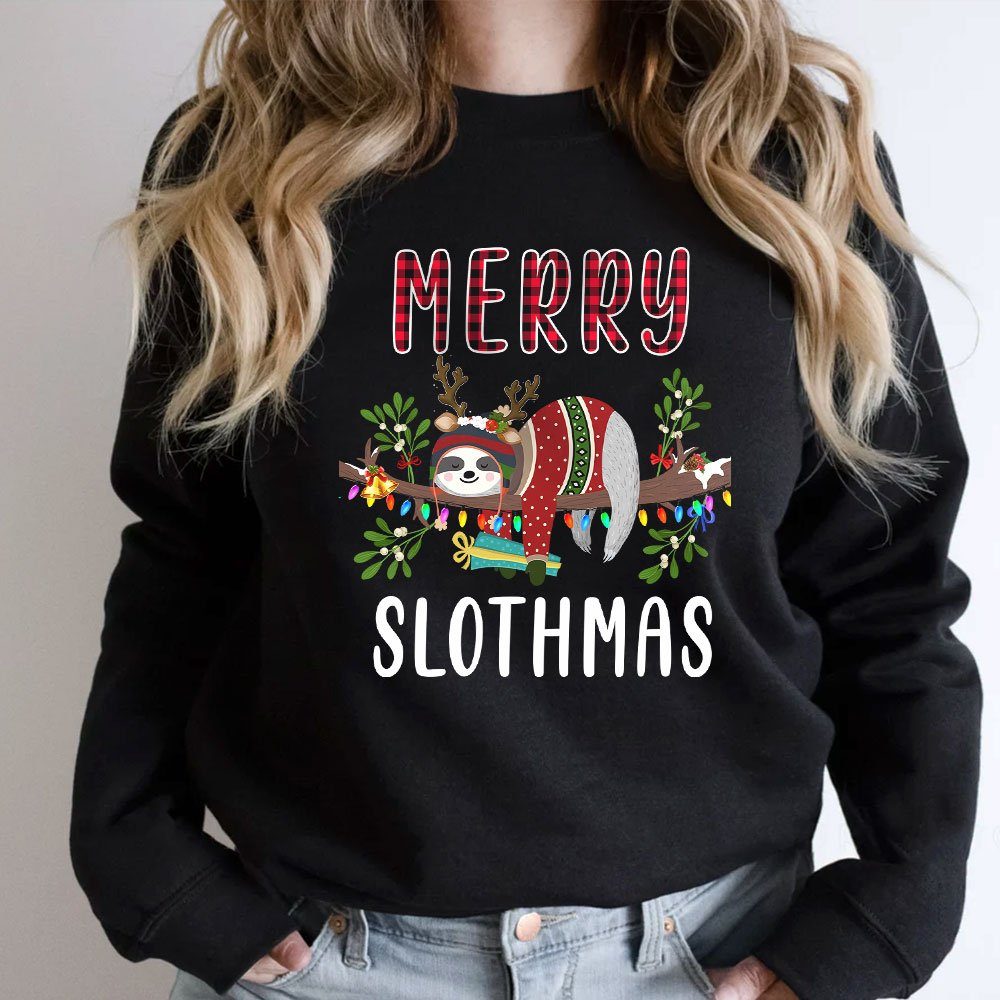 Merry Slothmas Christmas Sloth Sweatshirt MLN751SW