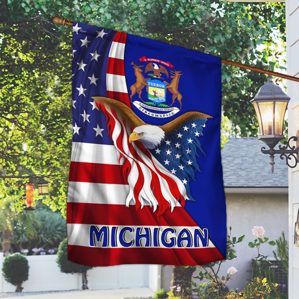 Michigan Eagle Flag MLH1774Fv11