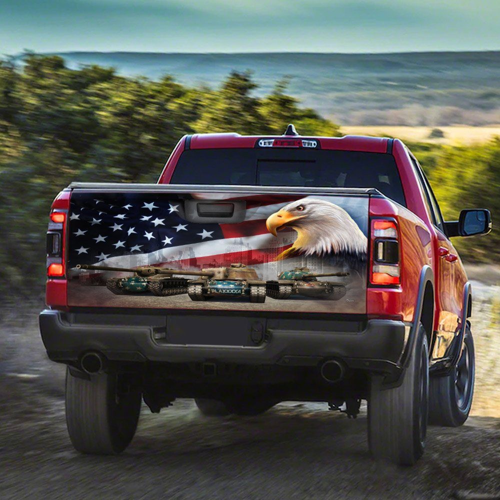 Military Tanks American Eagles Truck Tailgate Decal Sticker Wrap TRN1114TD