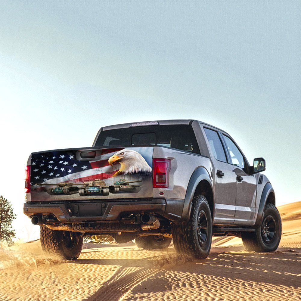 Military Tanks American Eagles Truck Tailgate Decal Sticker Wrap TRN1114TD