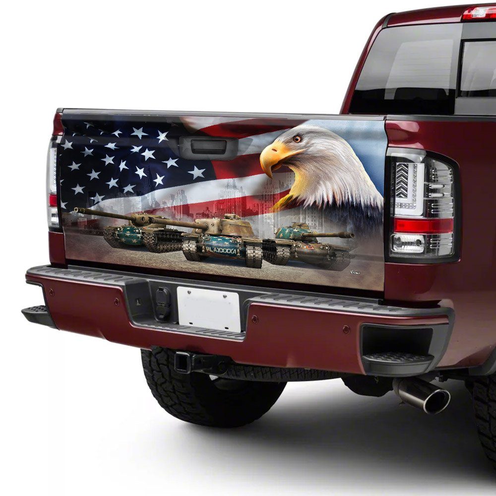 Military Tanks American Eagles Truck Tailgate Decal Sticker Wrap TRN1114TD