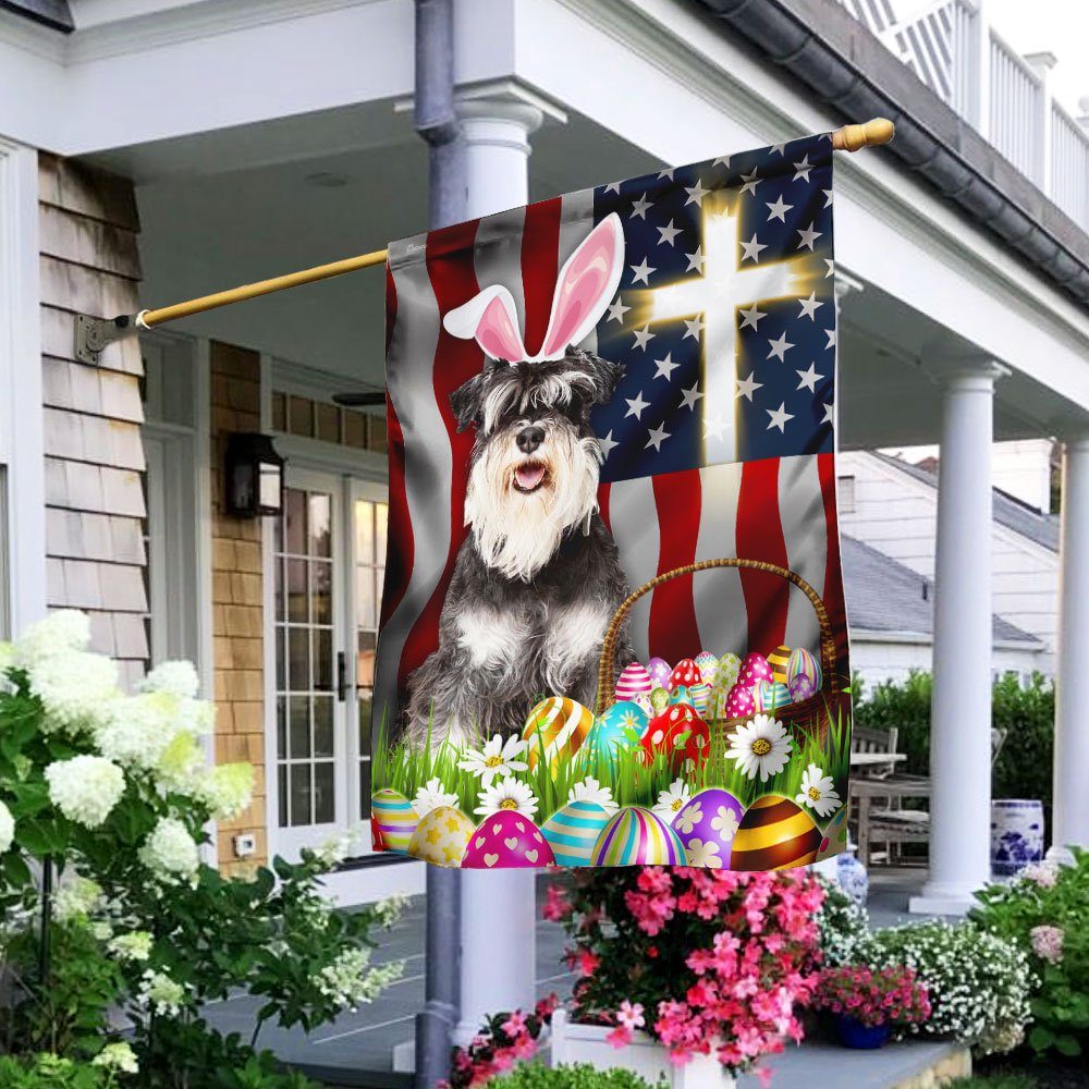 Miniature Schnauzer Easter American Flag