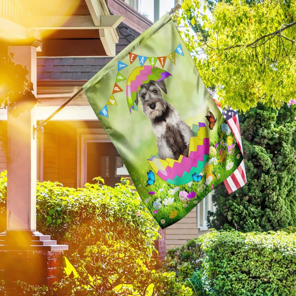 Miniature Schnauzer Easter Day Flag