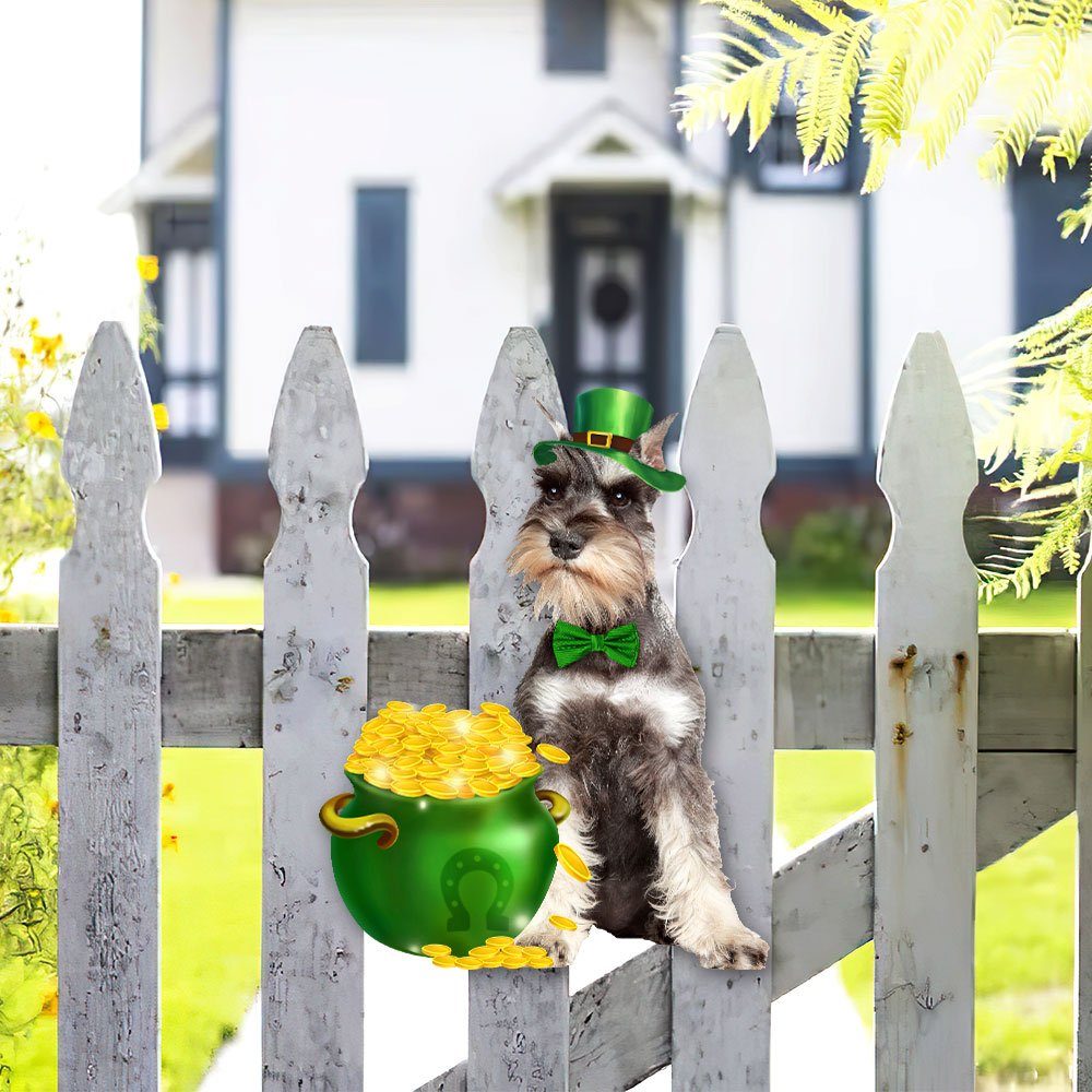 Miniature Schnauzer Hanging Metal Sign, Irish Happy Saint Patrick’s Day QNN620MSv3 Miniature Schnauzer Hanging Metal Sign, Irish Happy Saint Patrick’s Day QNN620MSv3