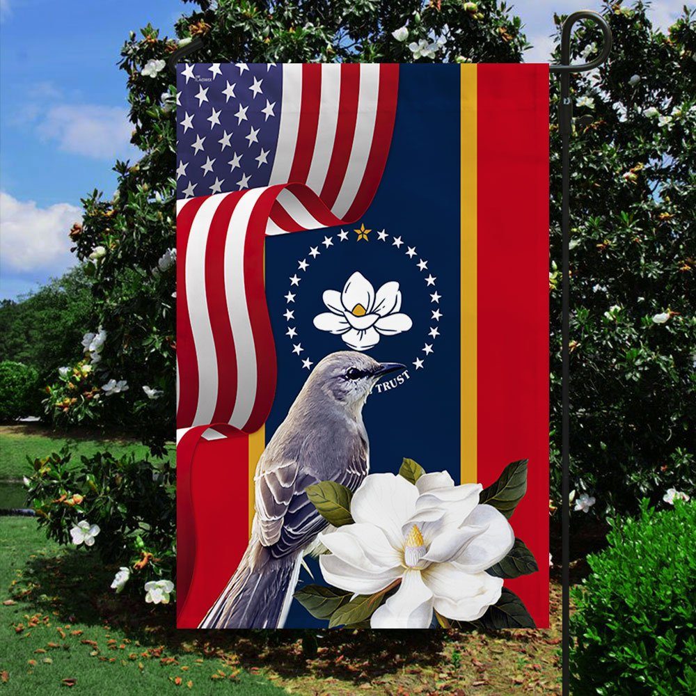 Mississippi State Mockingbird and Magnolia Flower Flag MLN1141Fv25