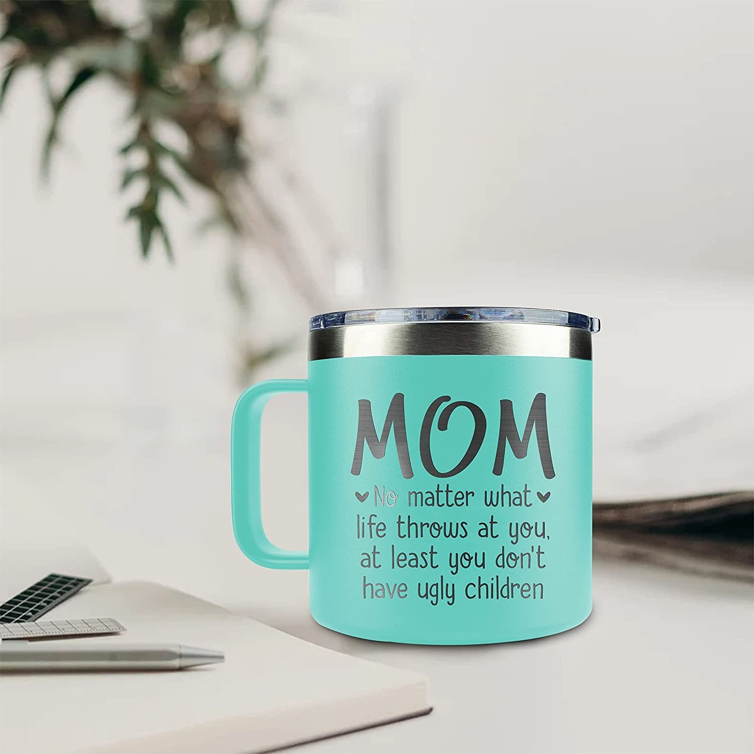 Mom Gifts – Gifts for Mom from Daughter Son Kid – Christmas Gifts for Mom from Daughter, Son, Kids – Mom Mug Coffee – Mom Birthday Gifts – Present for Mother 14 oz Mug, Mint