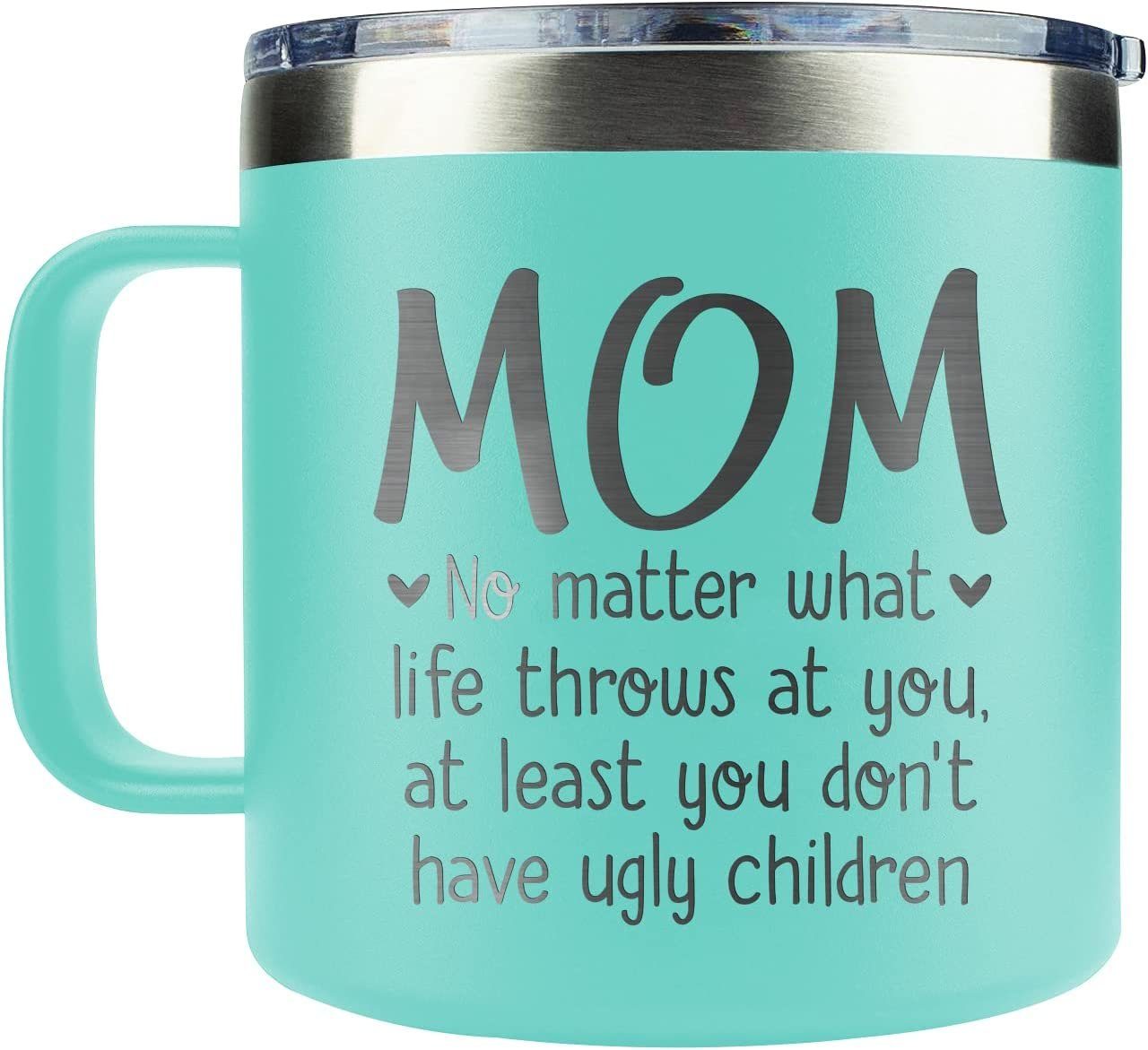 Mom Gifts – Gifts for Mom from Daughter Son Kid – Christmas Gifts for Mom from Daughter, Son, Kids – Mom Mug Coffee – Mom Birthday Gifts – Present for Mother 14 oz Mug, Mint