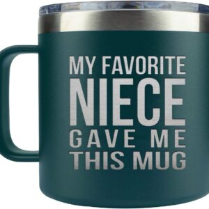 MONDAYSTYLE Gifts for Aunt - Gifts for Uncle from Niece on Christmas - Aunt Uncle Birthday Gifts - Auntie Gifts - Uncle Gifts - Best Aunt Uncle Mug 14 oz, Forest Green