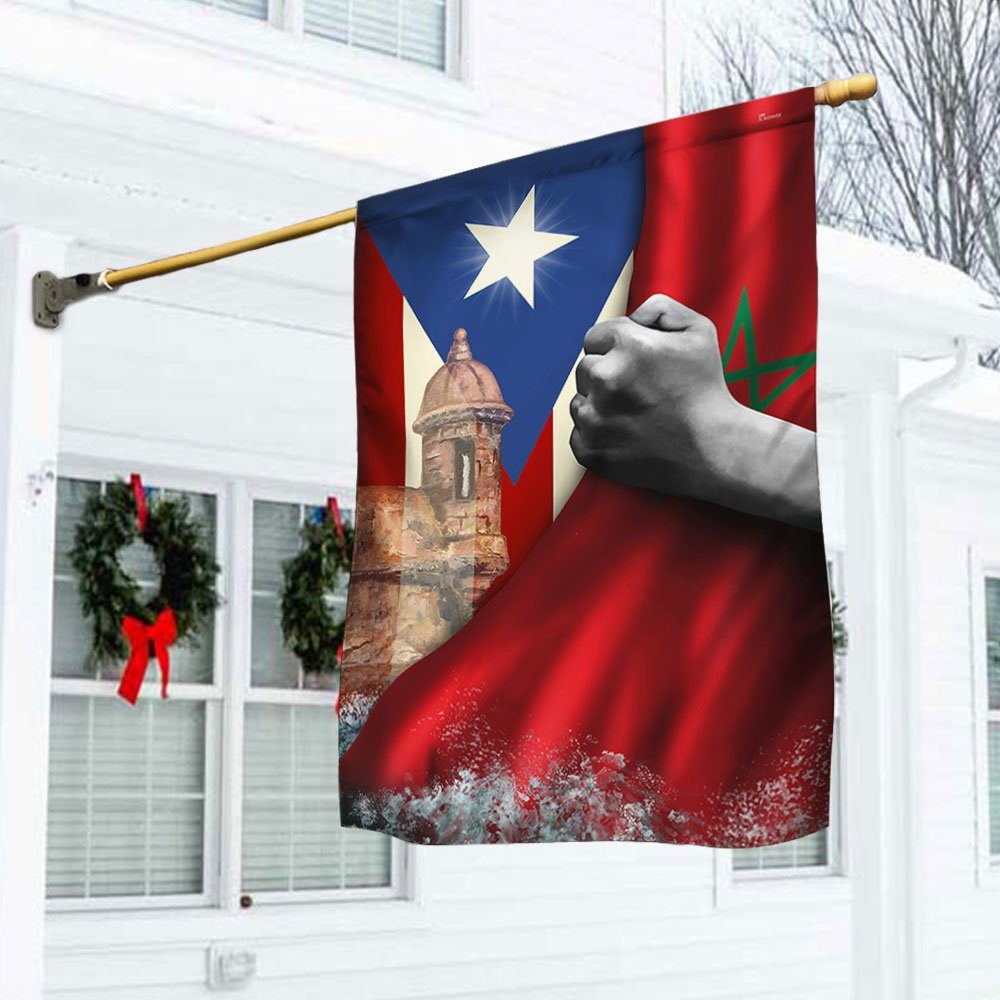 Moroccan Flag Puerto Rican Moroccan Flag QTR342F