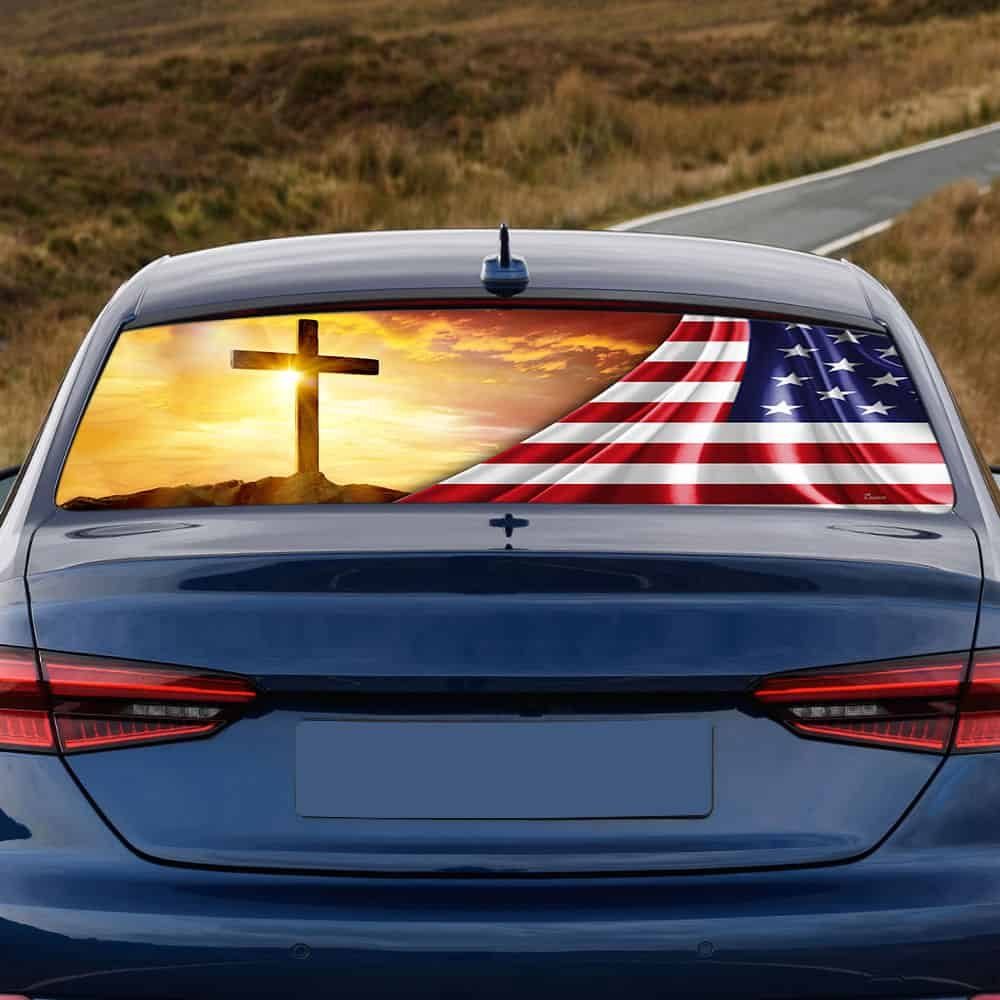 My God. Jesus. Christian Cross Rear Window Decal THN2068CD