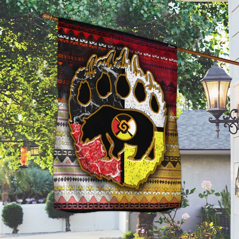 Native American Flag Bear Hand NTB190F