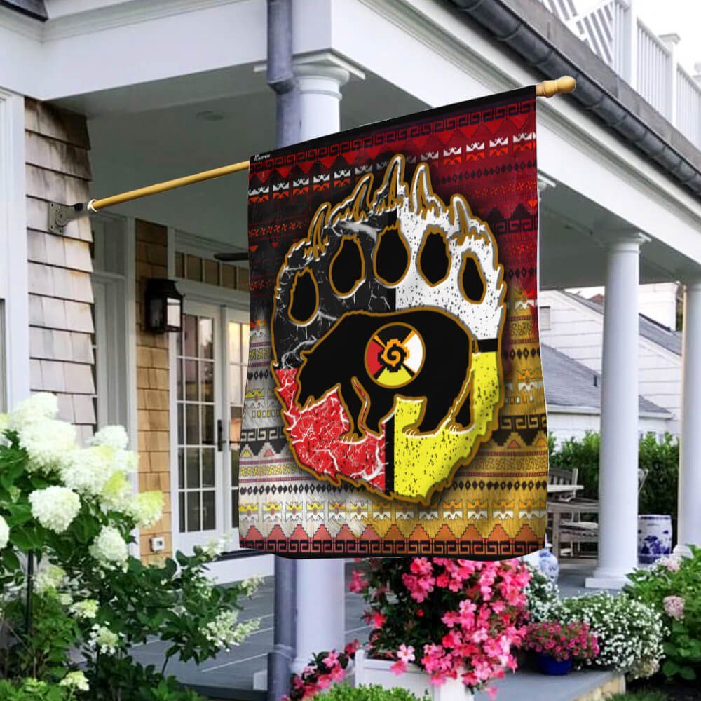 Native American Flag Bear Hand NTB190F