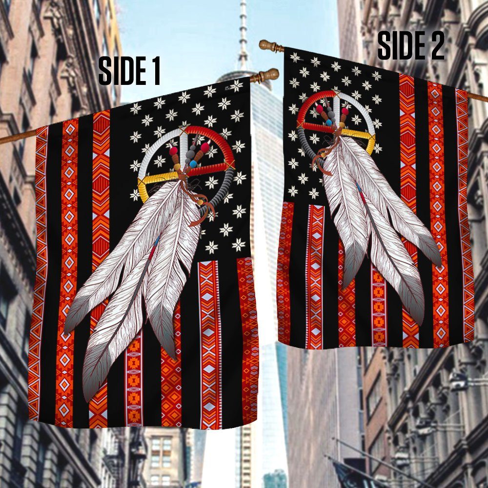 Native American Flag Four Directions Feather LNT343F Native American Flag Four Directions Feather LNT343F