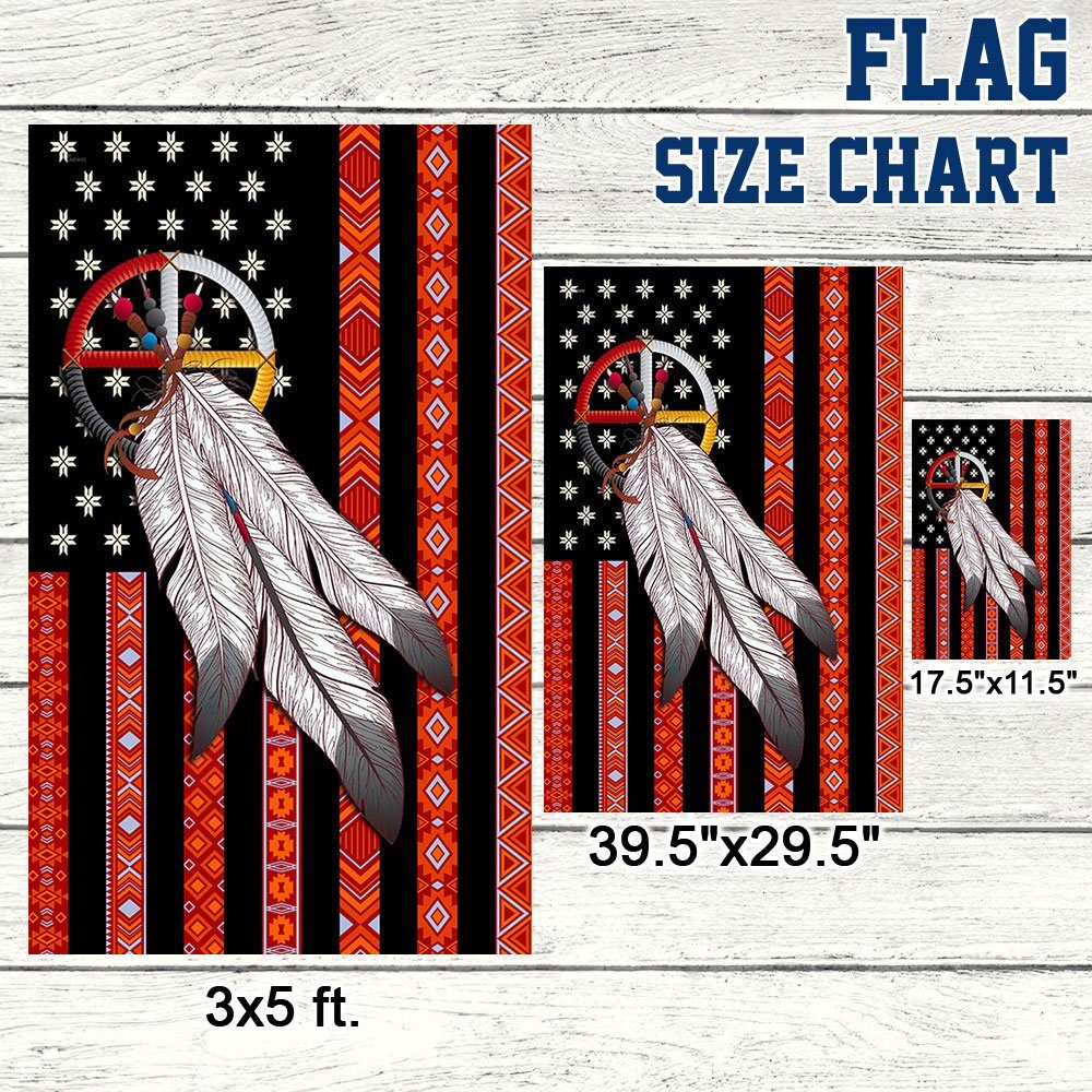 Native American Flag Four Directions Feather LNT343F Native American Flag Four Directions Feather LNT343F