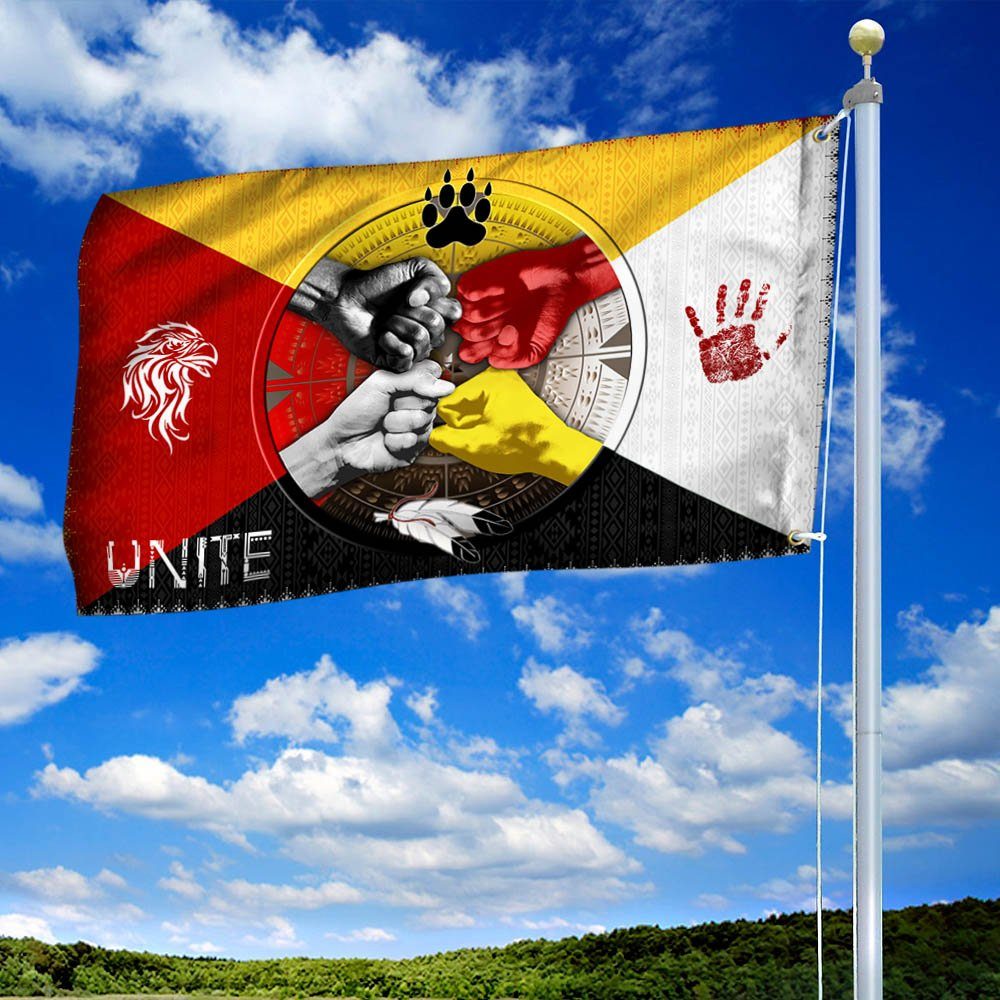 Native American Medicine Wheel Grommet Flag MLH2264GF Native American Medicine Wheel Grommet Flag MLH2264GF