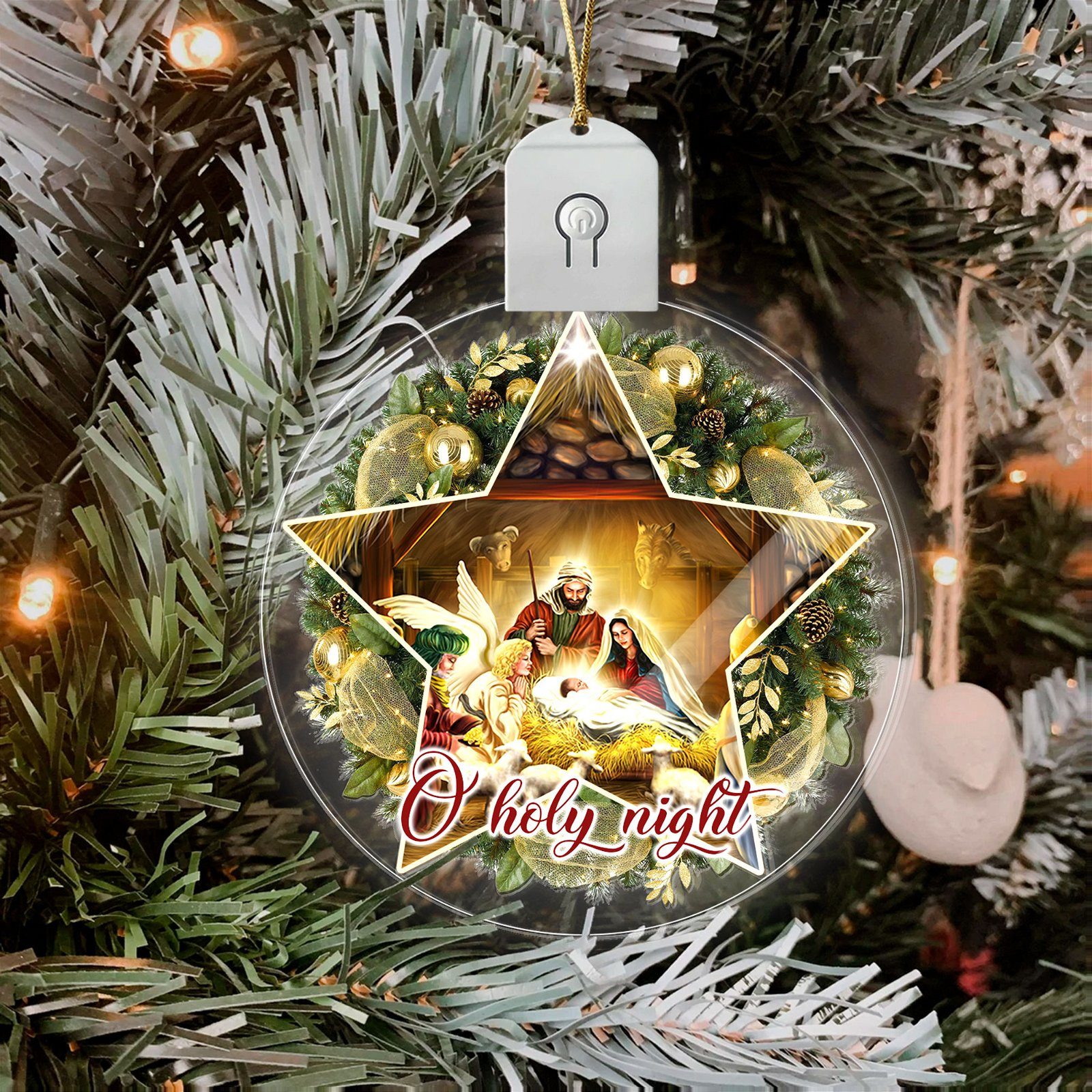 Nativity Of Jesus - Christian Christmas Ornaments - Family Religious Gifts - Christian Decorations For Home, Religious Decor - Christian Friend Christmas Ornaments Gifts, Led Ornament BNN578O