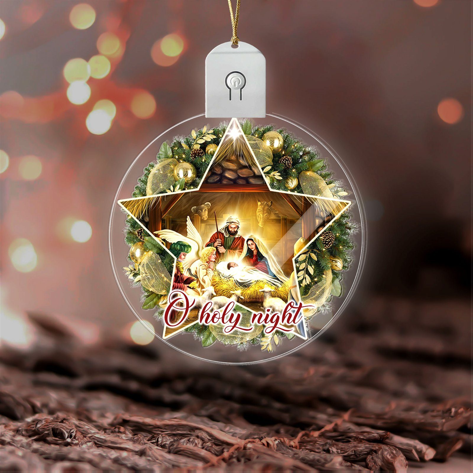Nativity Of Jesus – Christian Christmas Ornaments – Family Religious Gifts – Christian Decorations For Home, Religious Decor – Christian Friend Christmas Ornaments Gifts, Led Ornament BNN578O