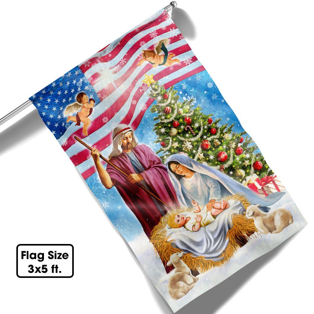 Nativity of Jesus Christmas Tree Christian Flag MLN784F - Flagwix