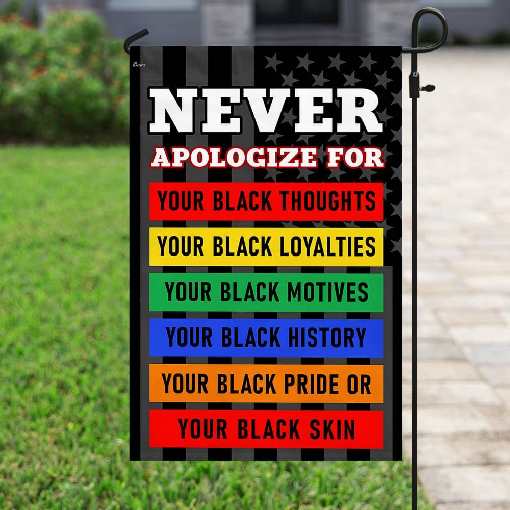 NEVER APOLOGIZE Flag NTT37F