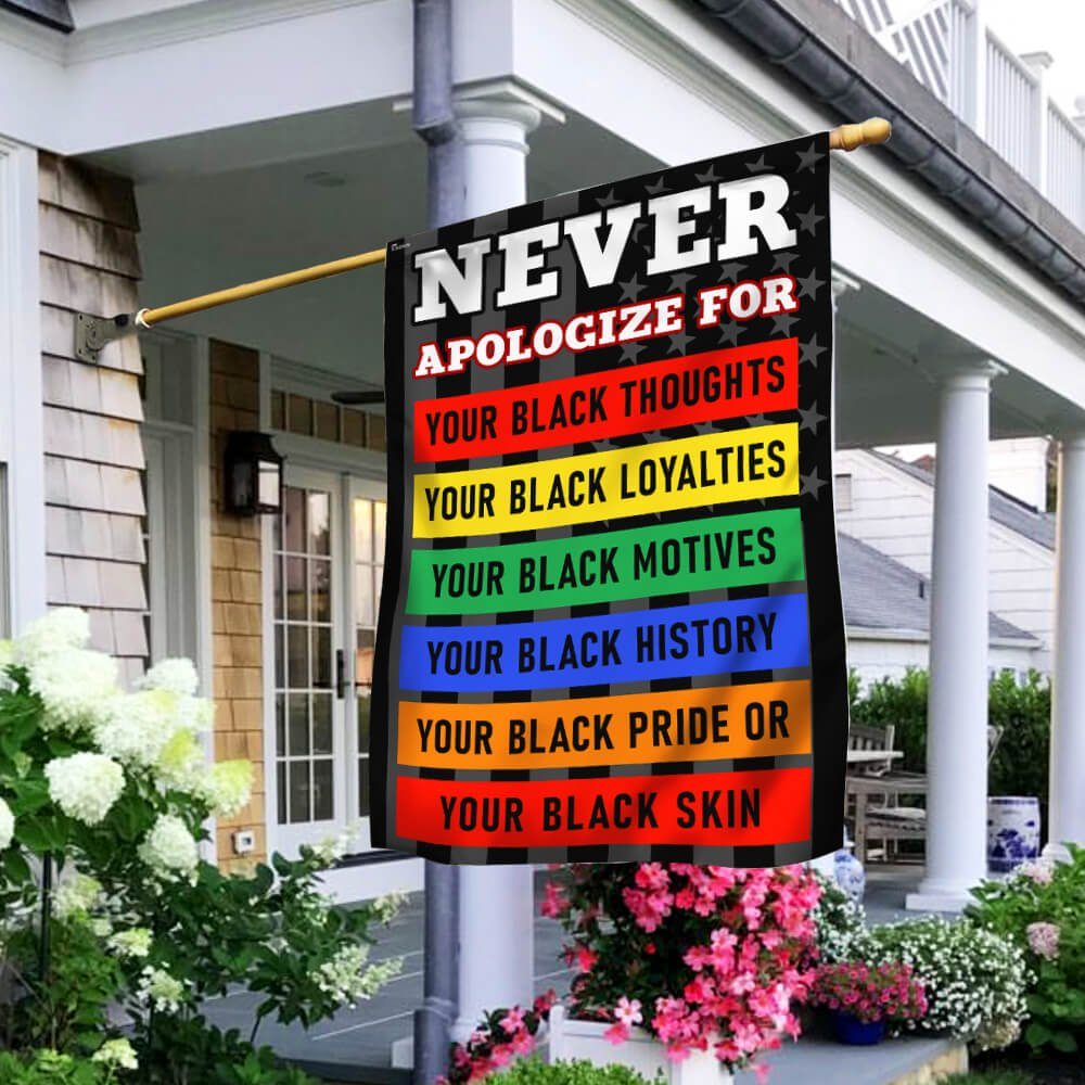 NEVER APOLOGIZE Flag NTT37F