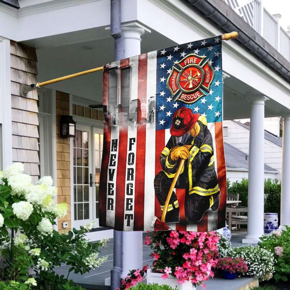 Never Forget 9-11 Firefighter Flag TRN1079F - Flagwix