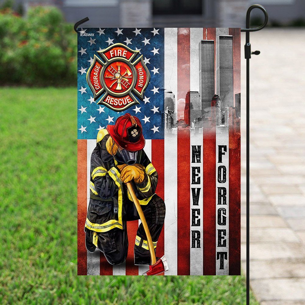 Never Forget 9-11 Firefighter Flag TRN1079F - Flagwix