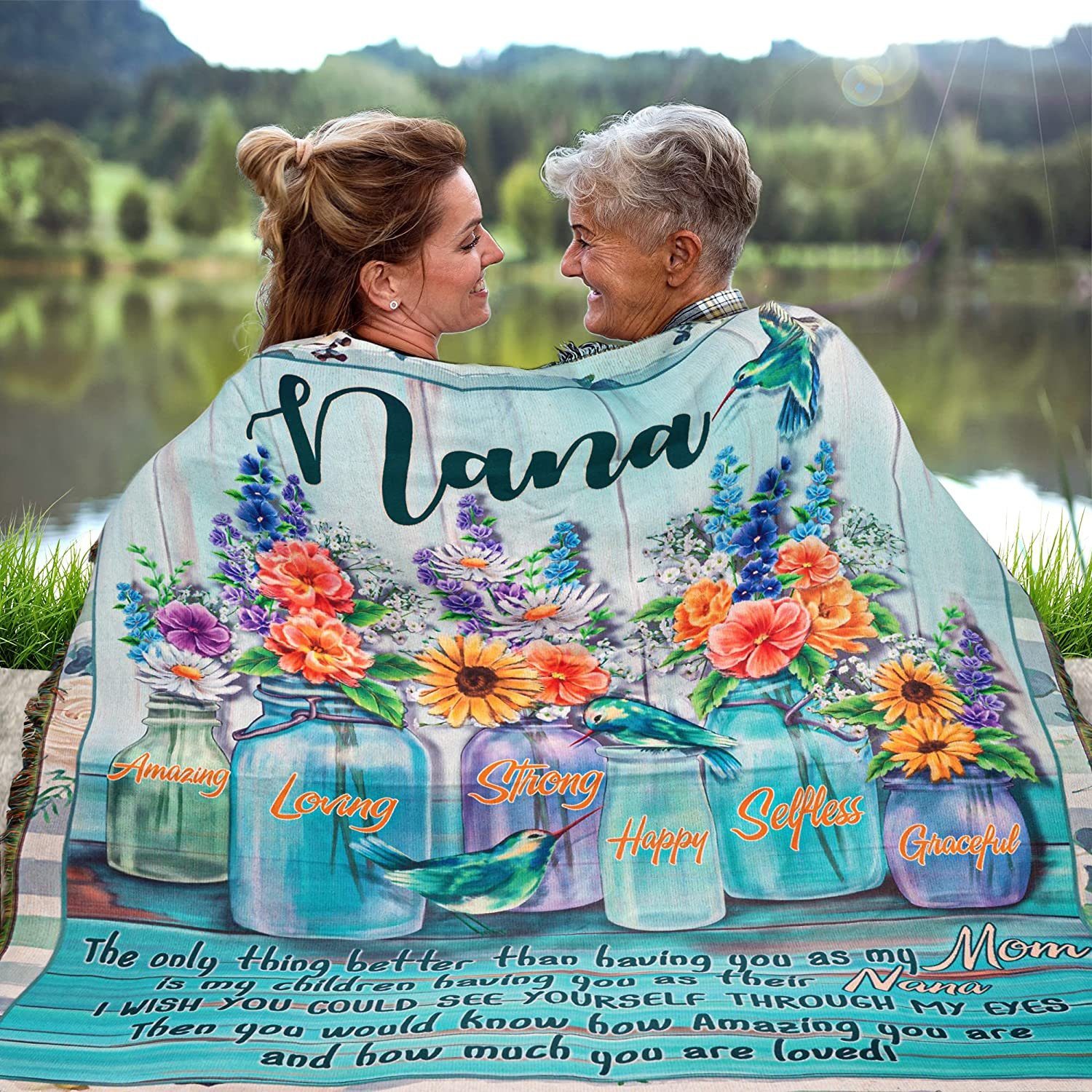 New Grandma Gifts First Time – Mom & Nana Gifts, Grandma Gifts – Mother Woven Throw Blanket