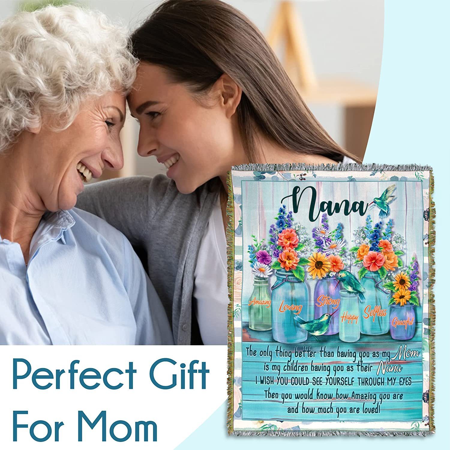 New Grandma Gifts First Time – Mom & Nana Gifts, Grandma Gifts – Mother Woven Throw Blanket