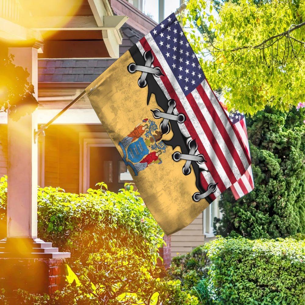 New Jersey And American Flag