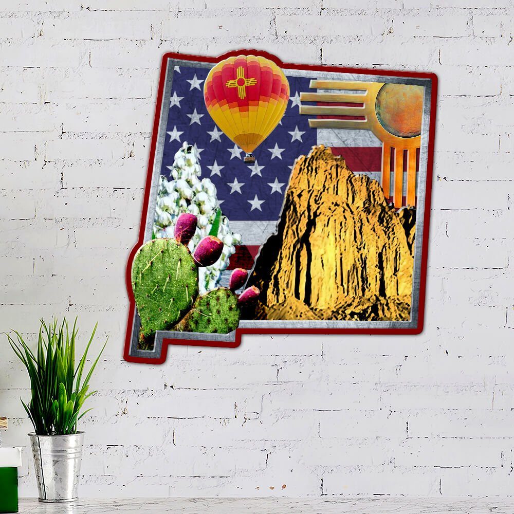 New Mexico Hanging Metal Sign Symbol NNT192MS