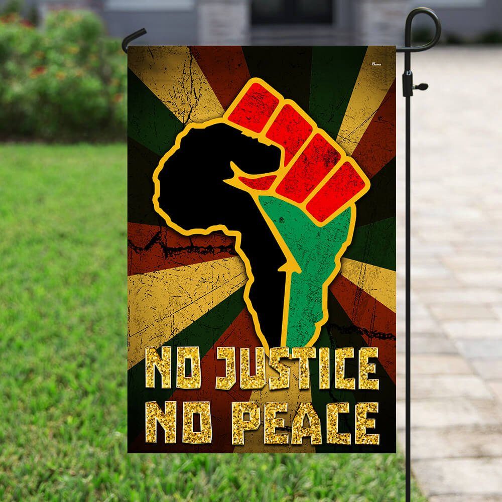 No Justice No Peace Proud Africa Flag