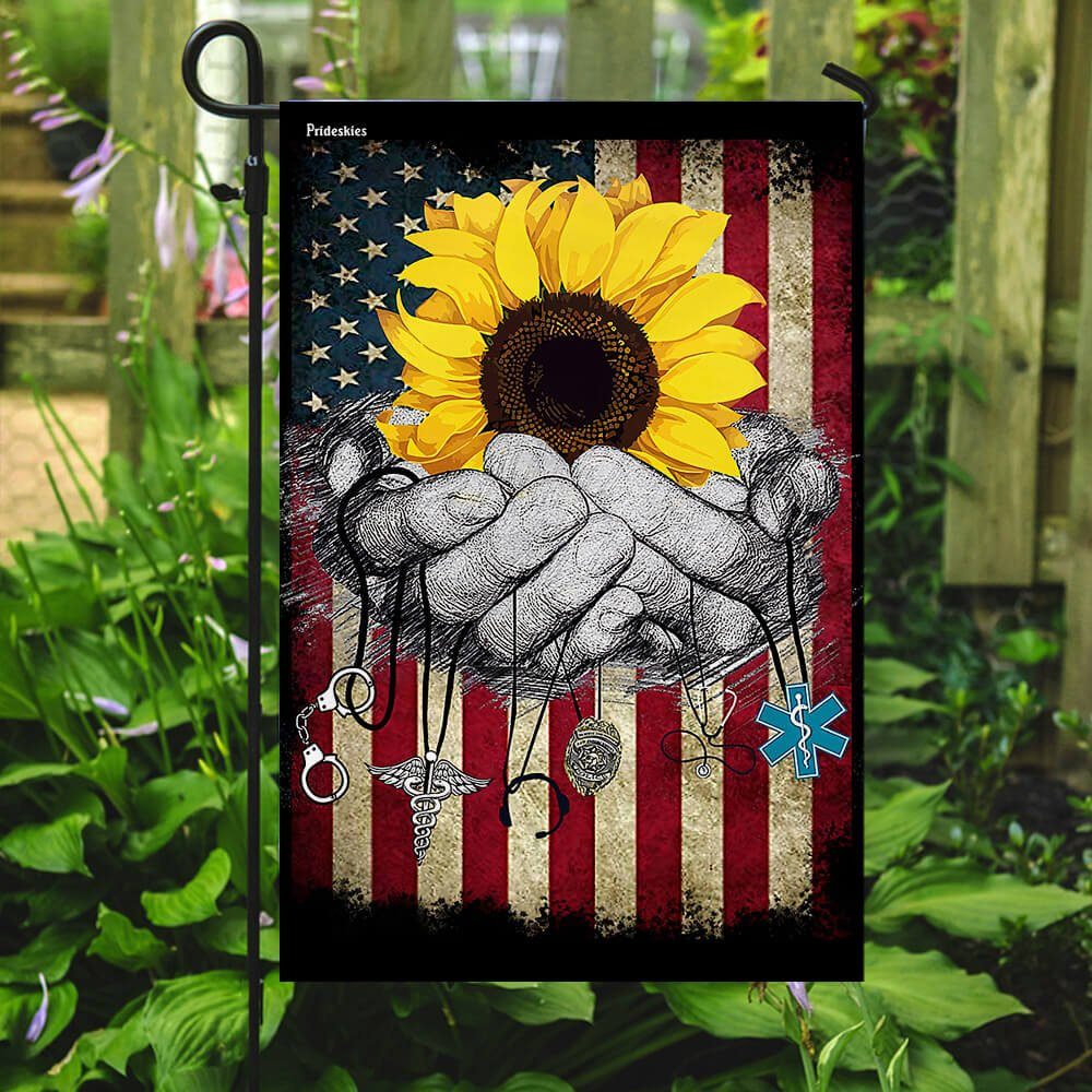 No One Fights Alone Firefighter Nurse Police EMS Flag No One Fights Alone Firefighter Nurse Police EMS Flag