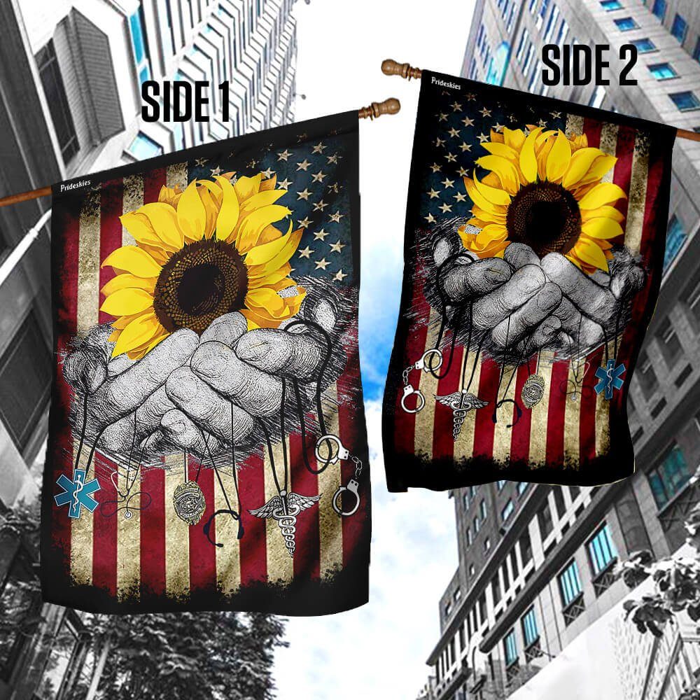 No One Fights Alone Firefighter Nurse Police EMS Flag No One Fights Alone Firefighter Nurse Police EMS Flag