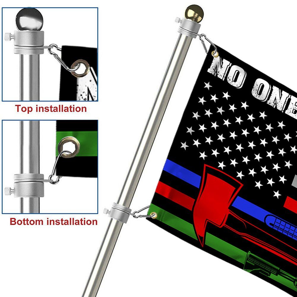No One Fights Alone Flag Corrections Dispatch EMS Nurse Firefighter Police Millitary Grommet Flag MLN318GF