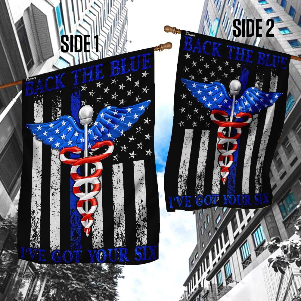Nurse Back The Blue American US Flag