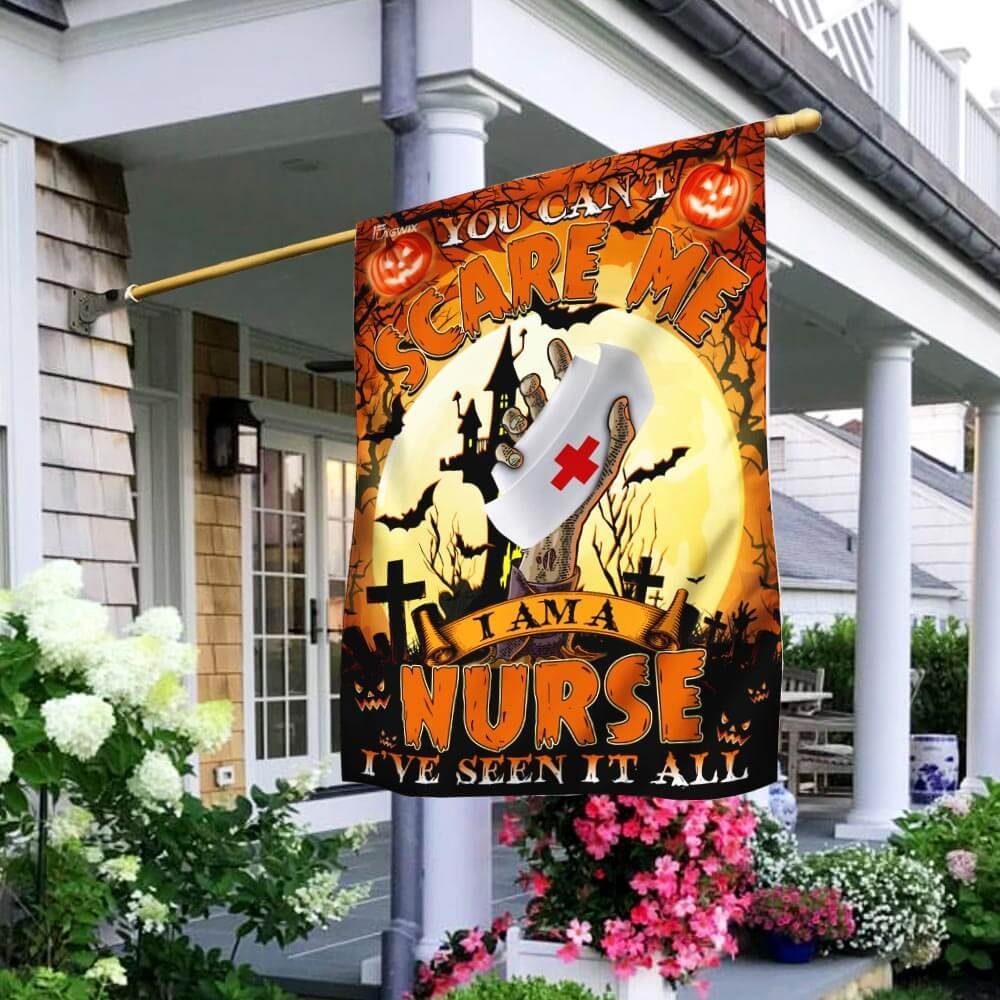 Nurse Halloween. You Can't Scare Me Flag