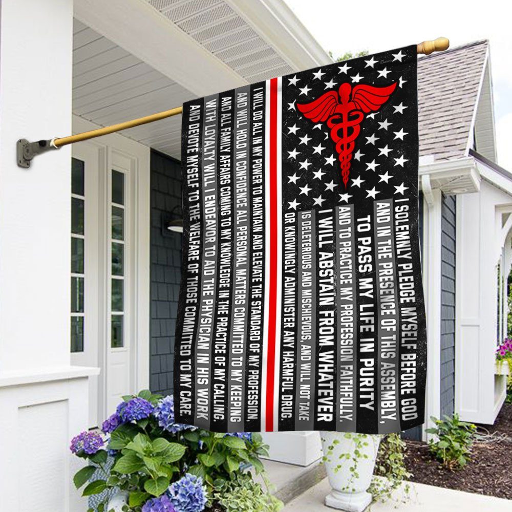 Nurse Pledge Thin White Line Flag QNN676F