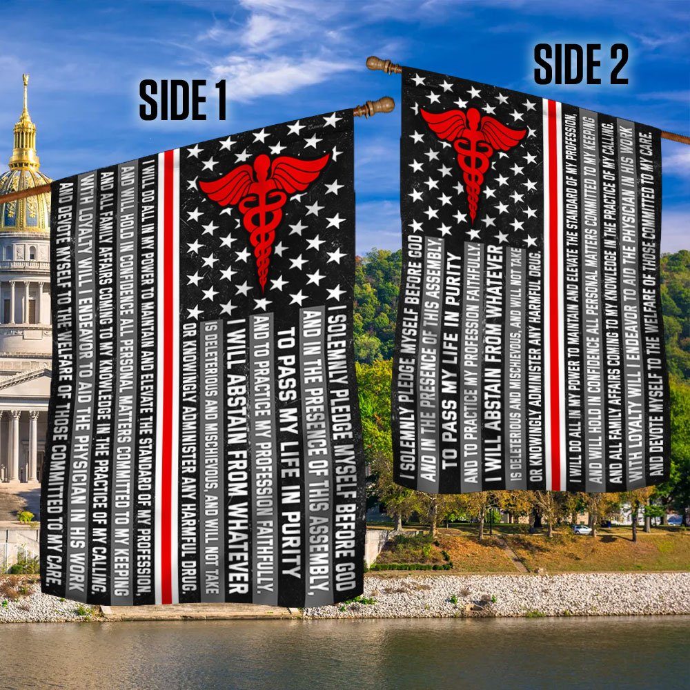 Nurse Pledge Thin White Line Flag QNN676F