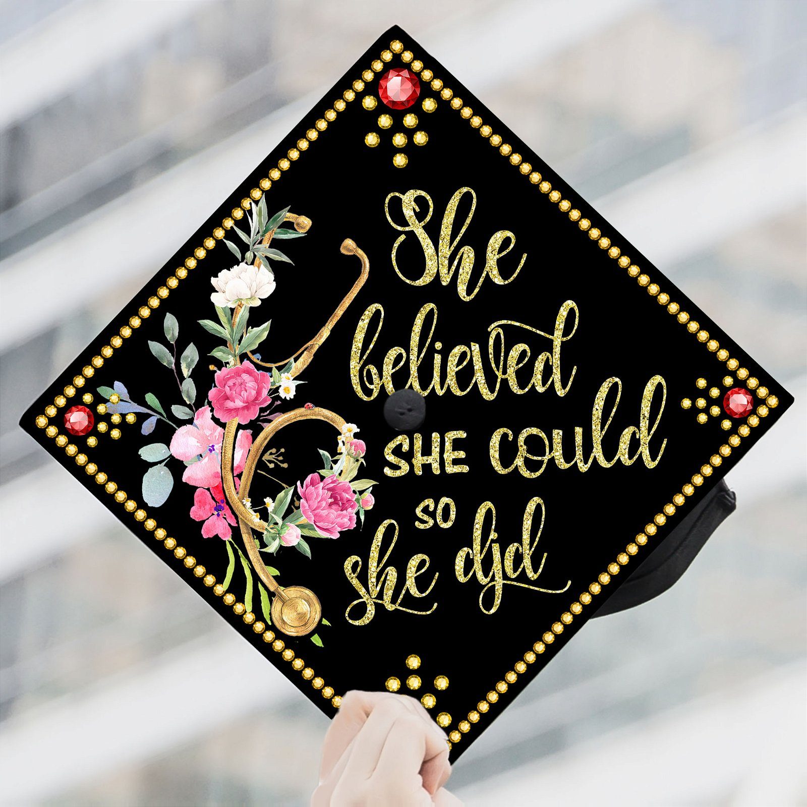 Nursing Graduation Cap She Did It TPT24GC