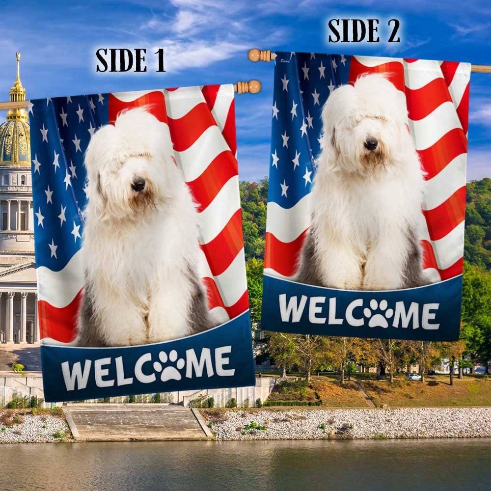 Old English Sheepdog American Flag TQN1226Fv5