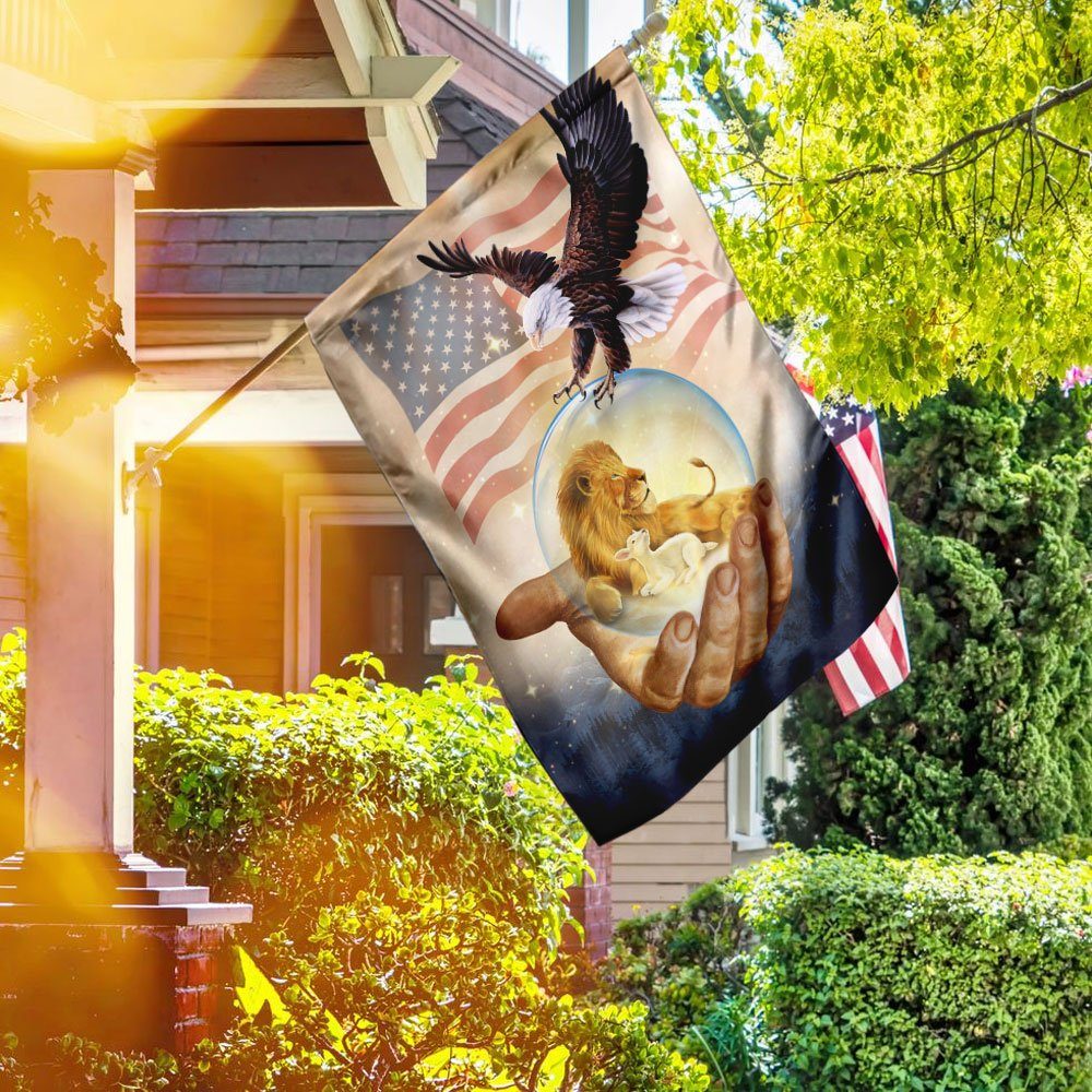 One Nation Under God American Eagle Jesus Flag