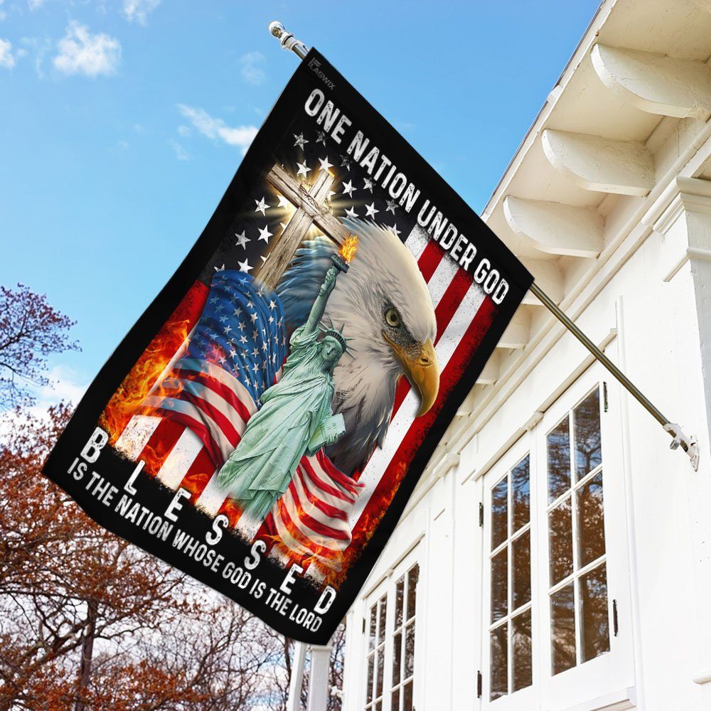 One Nation Under God Blessed Is The Nation Flag LHA1652F